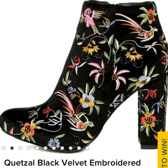 Lulus Embroidered ankle booties Sz 6 - Picture 3 of 4